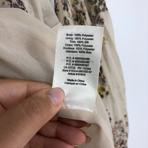 Aritzia Wilfred Talence Floral Chiffon Off The Shoulder Blouse Size XS - Picture 12 of 16